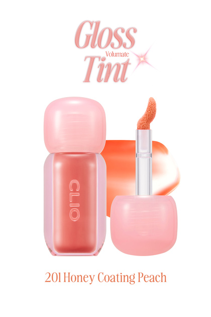 Pigmented, High-Gloss Finish Plumping Lip Gloss Volumate Gloss 201 Honey Coating Peach