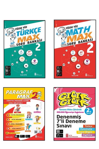 2.Sınıf Yeni Nesil Türkçe+Math Max Soru Bankası+Gıcır Gıcır Denenmiş 7 li Deneme+Paragraf Max