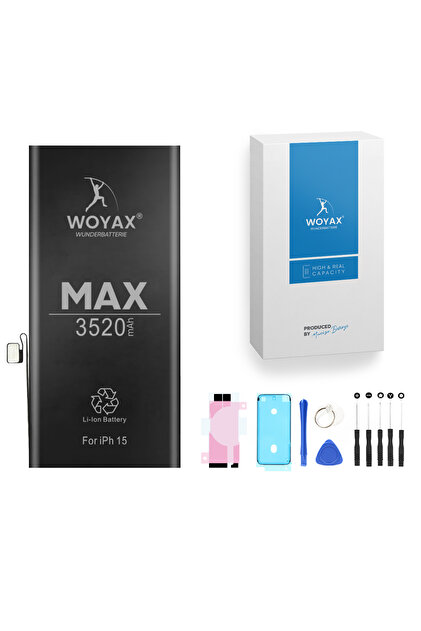 Woyax iPhone 15 Batarya 3520 Mah Premium Yüksek Kapasite iPhone 15
