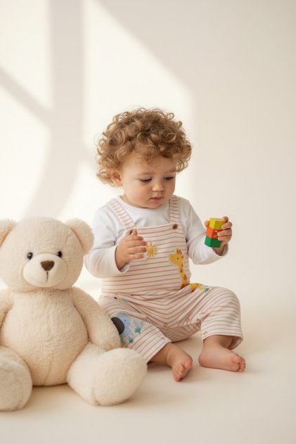 Safari Friends Overall Set | 6–36 Months | Organic Cotton Daily Baby Romper – Toddler