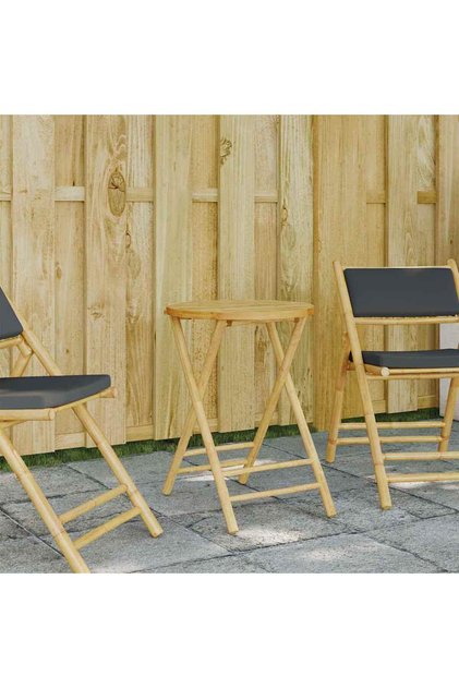 Folding Garden Table Ø55x75 cm Bamboo