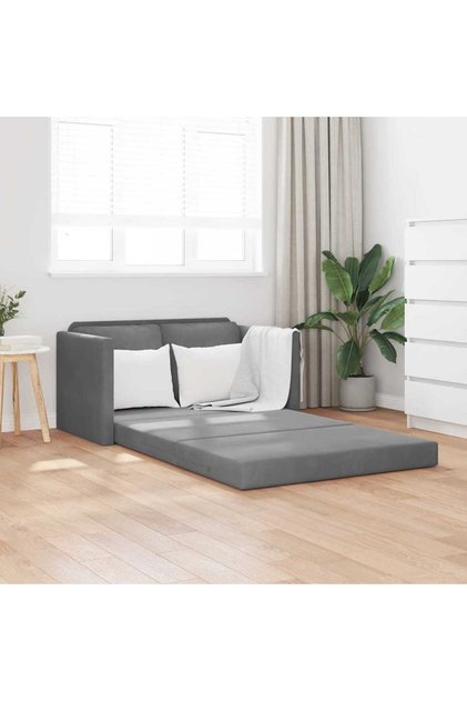 Floor Sofa Bed 2-in-1 Dark Grey 122x204x55 cm Velvet