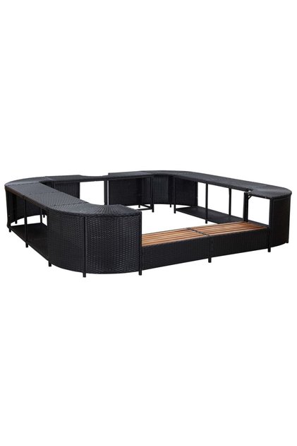 Square Spa Surround Black 268 x 268 x 55 cm Poly Rattan