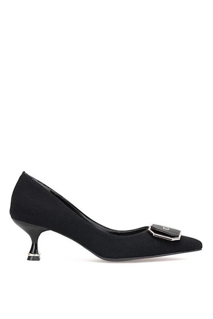 Vollex Short Thin Heeled Buckled Stylish Women's Shoes