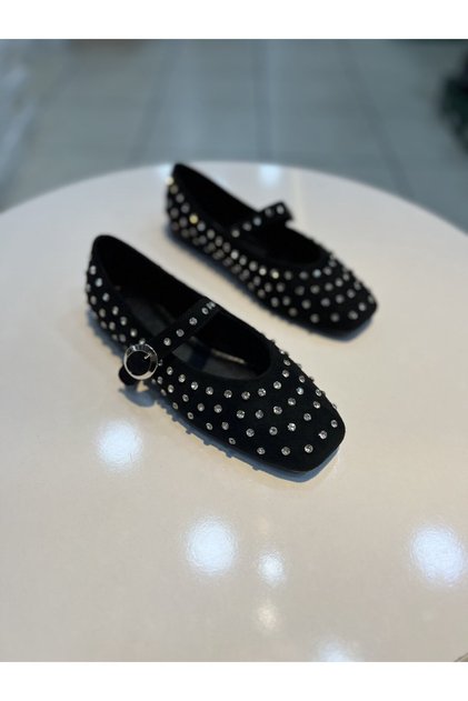 Vollex Stylish Women's Ballerinas with Molded Stone Belt