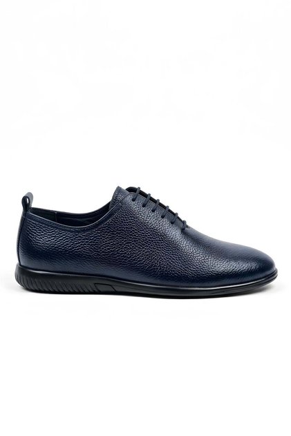 Star navy blue men's leather shoes