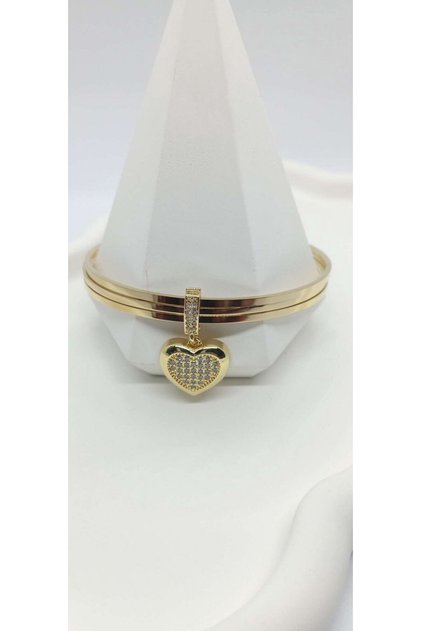 Sallantılı Kalp Charmlı 3'Lü Ajda Bilezik
