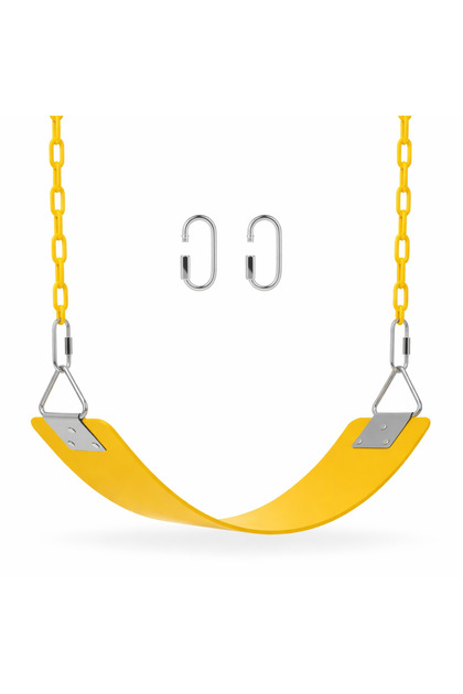 Heavy Duty Rubber Swing Chair for Kids, Large Outdoor Garden Swing Seat with Plastic-Coated Metal Chains, Supports Up to 90kg, Durable Flexible Rubber Base, Safe Stable Design