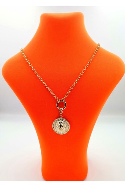 Gold Color Chain Figured Anti-Tarnish Special Design Necklace