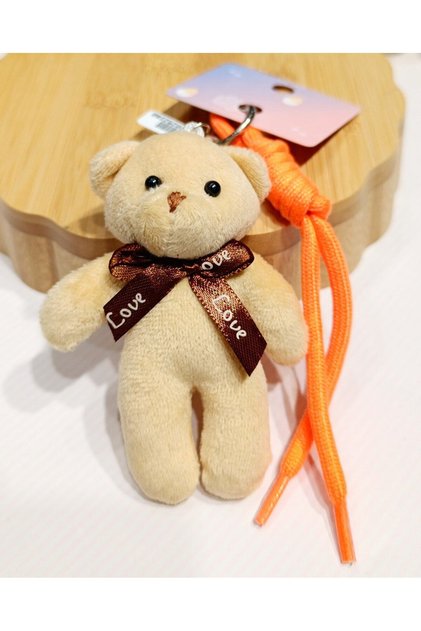 Showy Keychain with Plush Teddy Bear
