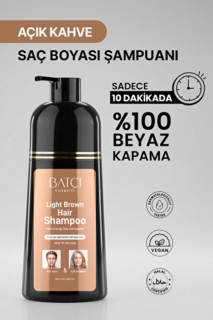 Beyaz Saçlar İçin Açık Kahve Anında Etkili Saç Boyası Şampuan 350 Ml