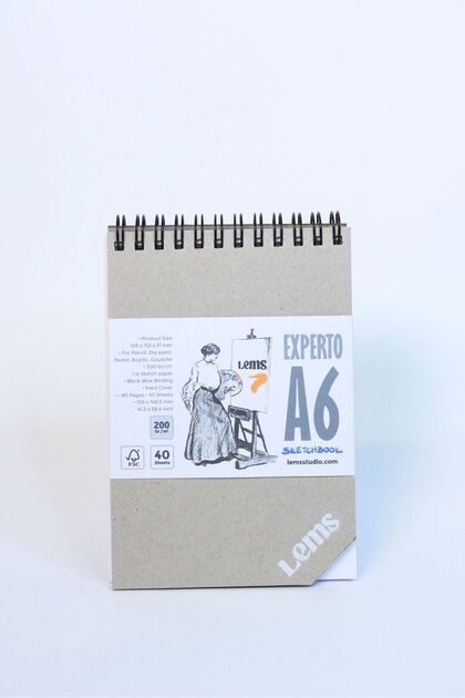A6 Eskiz Defteri Experto Sketchbook 200gr. 80 Syf. 40 Yaprak Sert Kapak psbEX