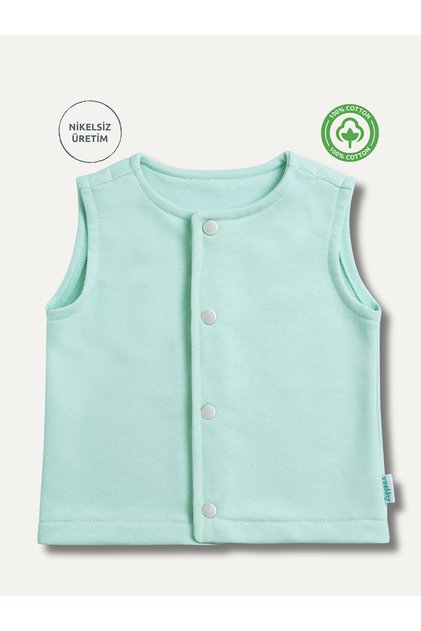 Snap Cotton Baby Kids Vest - Mint