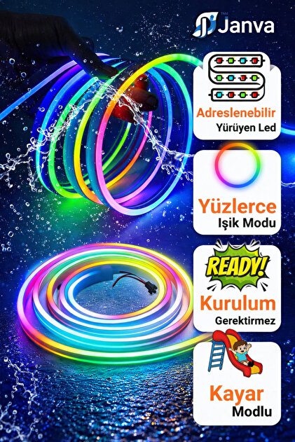 Janva Pixel Neon LED Set 5 Metre RGB Kumandalı Esnek Şerit Işık İç