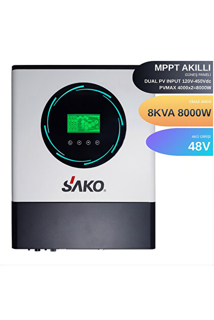 URETECH SAKO 8KVA 8KW 8000 WATT TAM SİNÜS AKILLI H.V. DUAL 90