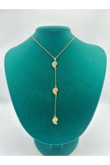 Elegant Seashell Detailed Adjustable Steel Necklace