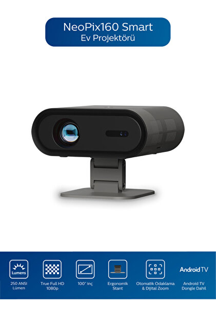 Philips NeoPix 160 Akıllı Google TV'li Ev Projektörü - Fiyatı