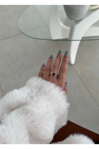 Nota pembe taşlı yüzük