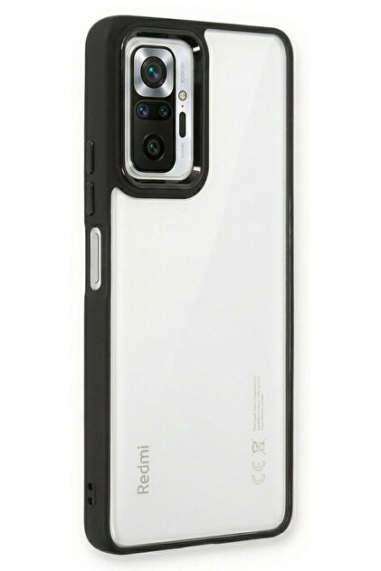 Redmi Note 10 Pro Case Transparent Hard Silicone Cover with Colored Edges and Camera Detail