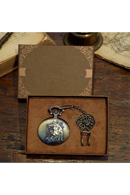 Mr Vintage Chain Pocket Watch Golden Yellow Metal Quartz Movement Antique Watch with Chain Gift