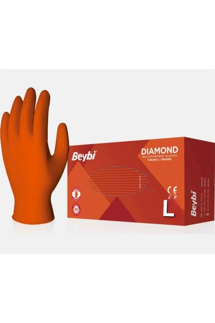 Diamond elmas yüzey tırtıklı nitril eldiven 1 paket L 100 adet