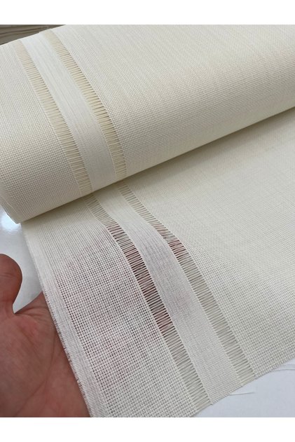kendinden Ajurlu Linen Kumaş (krem) (100x55cm)