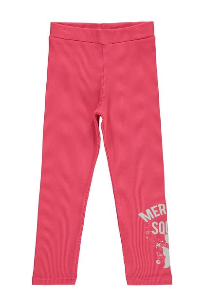 Civil girl's mermaid print leggings | ribbed print | school, nursery & everyday wear - red