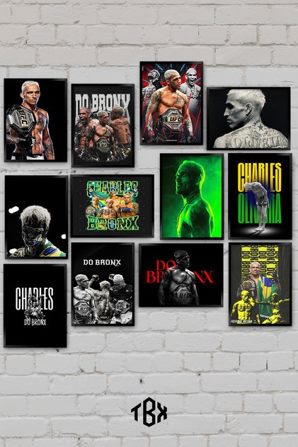 12 Parça Charles Oliveira Do Bronx UFC MMA Şampiyon Dövüş Spor Dekoratif MDF Tablo Seti