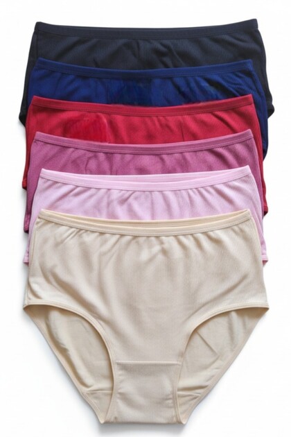 Elite Bambu Bato Colorful Women's Panties - High Waist Breathable Soft Texture 6 Pack 2Xl-3Xl