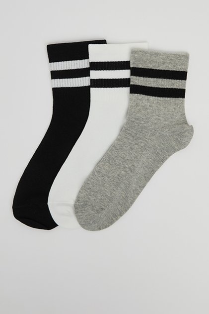 3 Pack Striped Ankle Socks