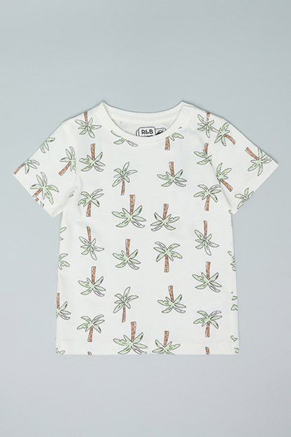 Printed T-Shirt with Crew Neck and Short Sleeves