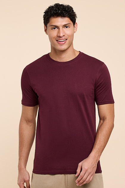 Solid T-Shirt with Crew Neck and Short Sleeves