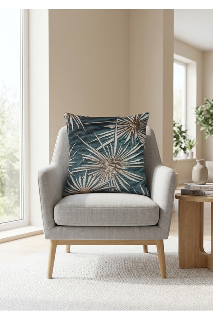 Premium Embossed Series Estrella Pattern Double-Sided Throw Pillow Cover-Green