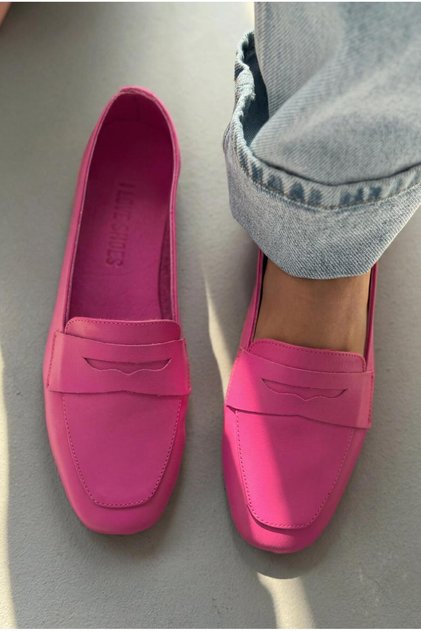 Γυναικείο Loafer από γνήσιο δέρμα Melniel Fuchsia