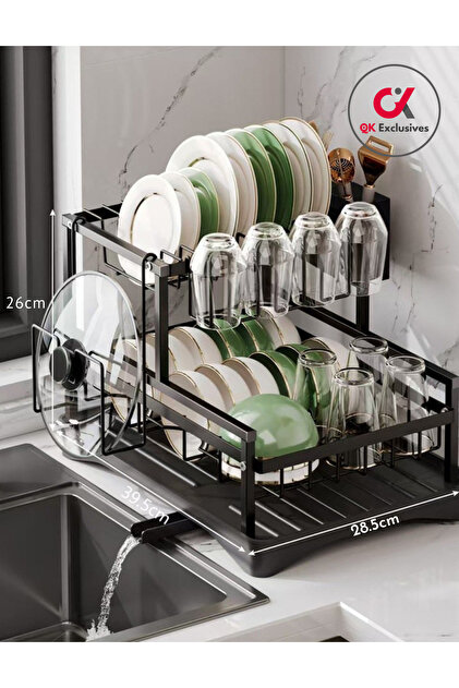 2-Tier Dish Drying Rack - Stainless Steel Dish Rack for Kitchen Counter