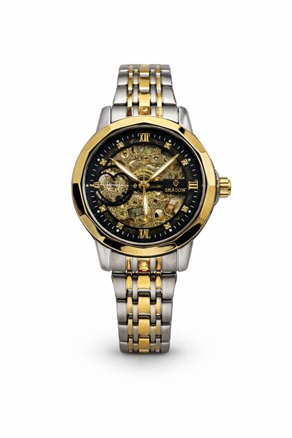 Eclipse Women’s Automatic Watch Skeleton Dial Stainless Steel Strap Luxury Ladies Watch