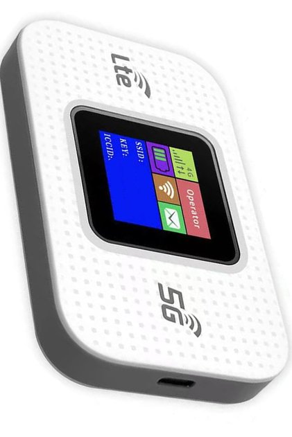 Taşınabilir 4G/5G LTE Sim Kartlı Modem - Şarjlı ve Ekranlı Mobil Wi-Fi Dağıtıcı Router 3000mAh Modem