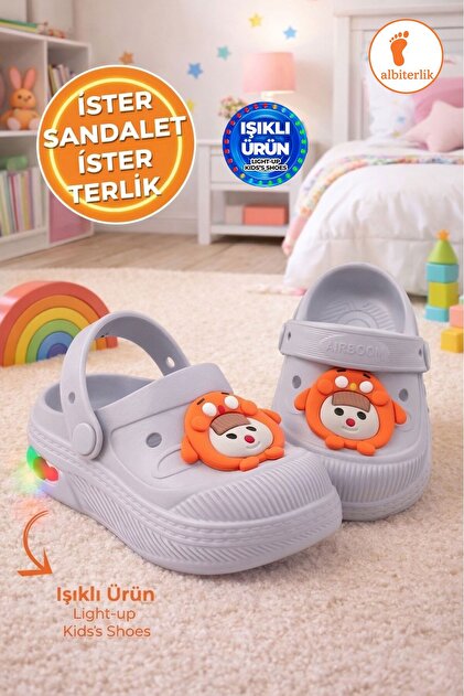 AlbiShoes Gezer Araba Süslü Bebek&Çocuk Kapalı Terlik Sandalet