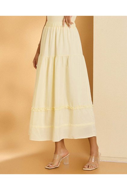 Women Yellow Casual Skirt