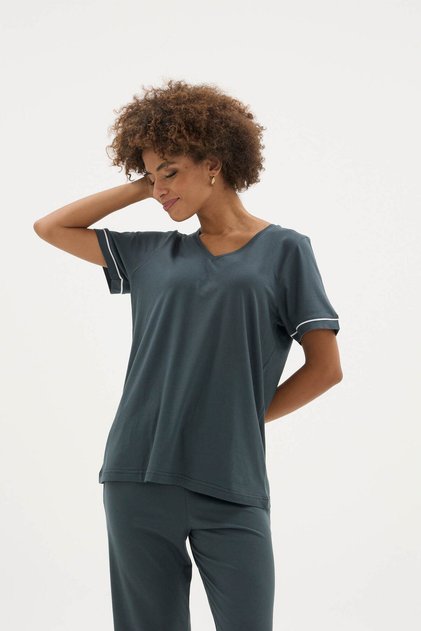 New Season Women's Modal-Cotton V-Neck Pajama Set