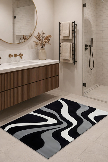 Non-Slip Dot-Textured Bath Mat – Quick-Drying, Soft Textured, Modern Bathroom Rug