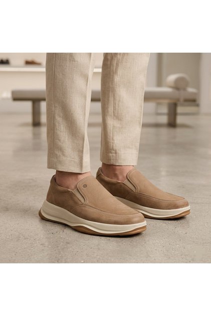 Laceless Pool Model Genuine Leather Ultra Light Men's Comfortable Casual Shoes Y3305-2551