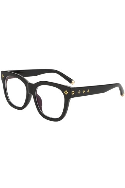 black New retro box tortoise shell color glasses frame face-lifting fashion slim flat mirror blue gl