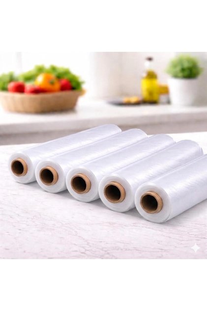 Orta Boy Rulo Poşet Market Manav Poşeti Atlet Poşet Şeffaf Hışır Poşet 5 rulo