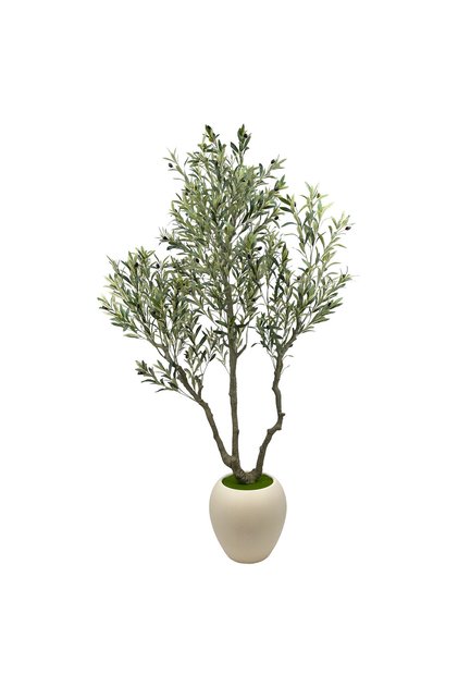 218cm artificial Olive Trees, Faux Olive Tree with White Planter for Indoor Home Office Decor