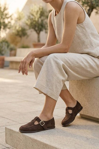 Josefina Side Buckle Detail Women's Daily Shoes Brown