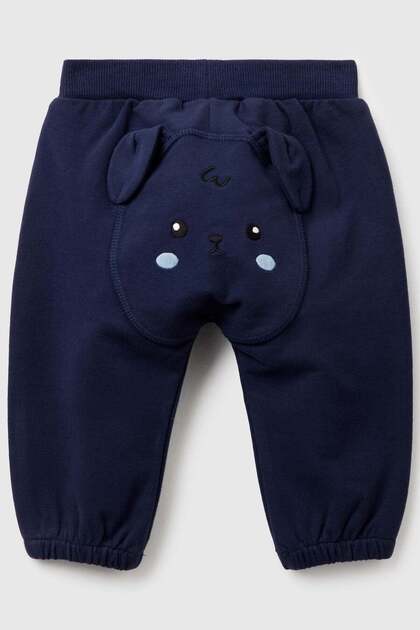 Baby Boy 3-18 Months Animal Figured Sweatpants Navy Blue