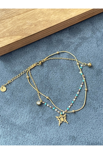 Surgical Steel Stainless Tarnish Resistant Gold Model Steel Anklet