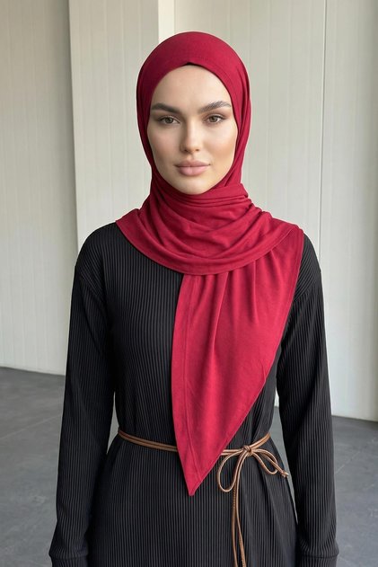 Breathable, Flexible, Daily Comfortable, Non-Slip Combed Cotton Triangle Scarf, B-41, Burgundy