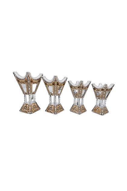 Wooden Mabkhara (Madkhan) Set – 4 Piece Incense Burner Set – Sizes 9", 10", 11", 12"